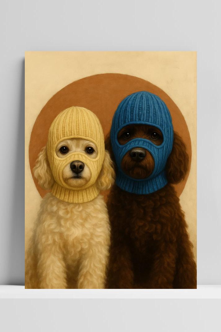 Poodle Dogs Mask poster van 25 Artstreet
