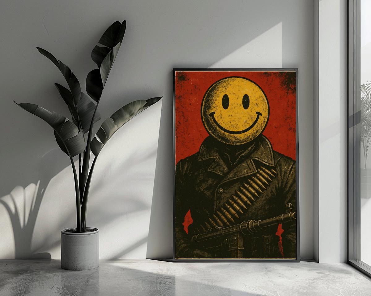Smiley Bullet Gun poster van 25 Artstreet