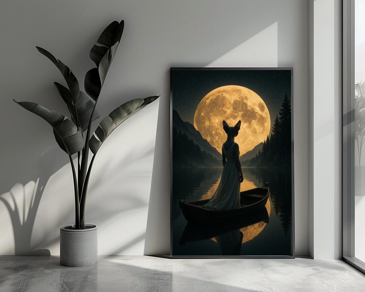 Golden Moon Alien Boat poster van 25 Artstreet