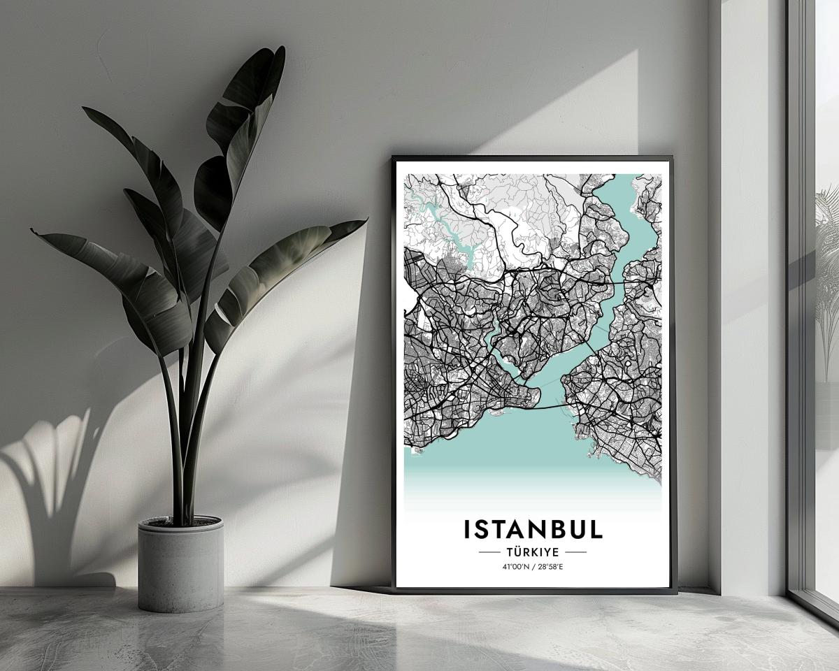 Istanbul Turkey Blue poster van 25 Artstreet