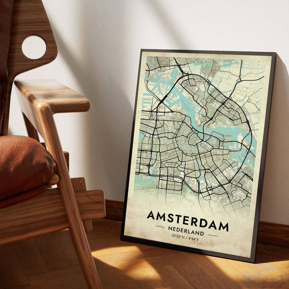 Amsterdam Vintage poster sfeerbeeld 1