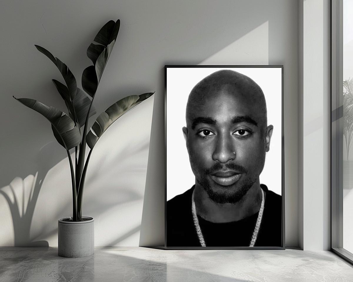 Tupac Portrait B&W poster van 25 Artstreet