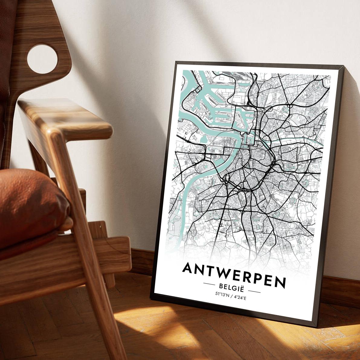 Antwerpen Blauw poster sfeerbeeld 1
