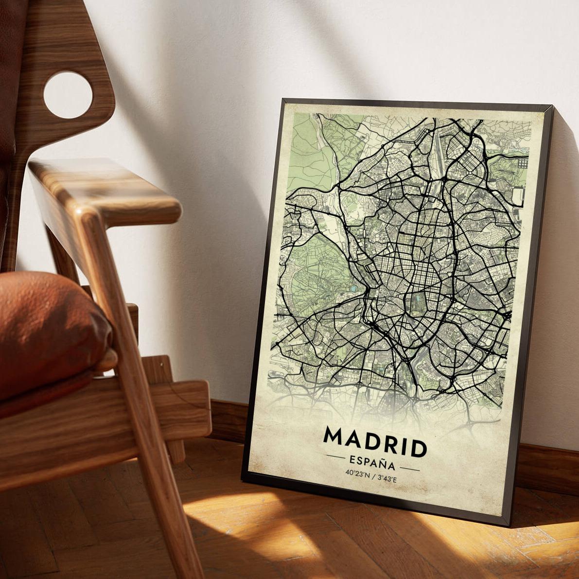 Madrid Spain Vintage poster sfeerbeeld 1