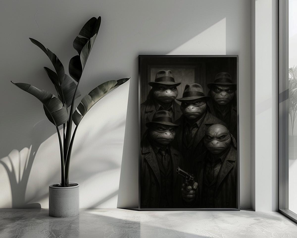 Ninja Turtles Gangster B&W poster van 25 Artstreet