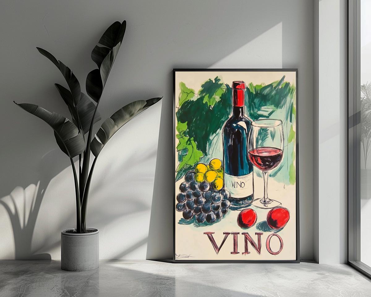 Vino Text Aquarel poster van 25 Artstreet