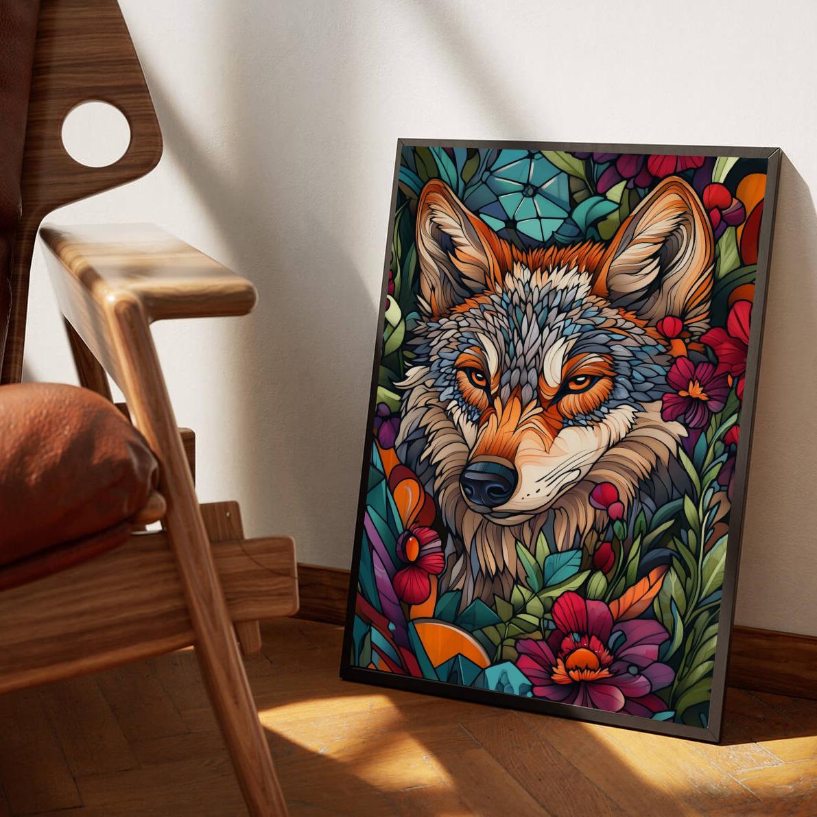 Wolf Colorful poster van 25 Artstreet