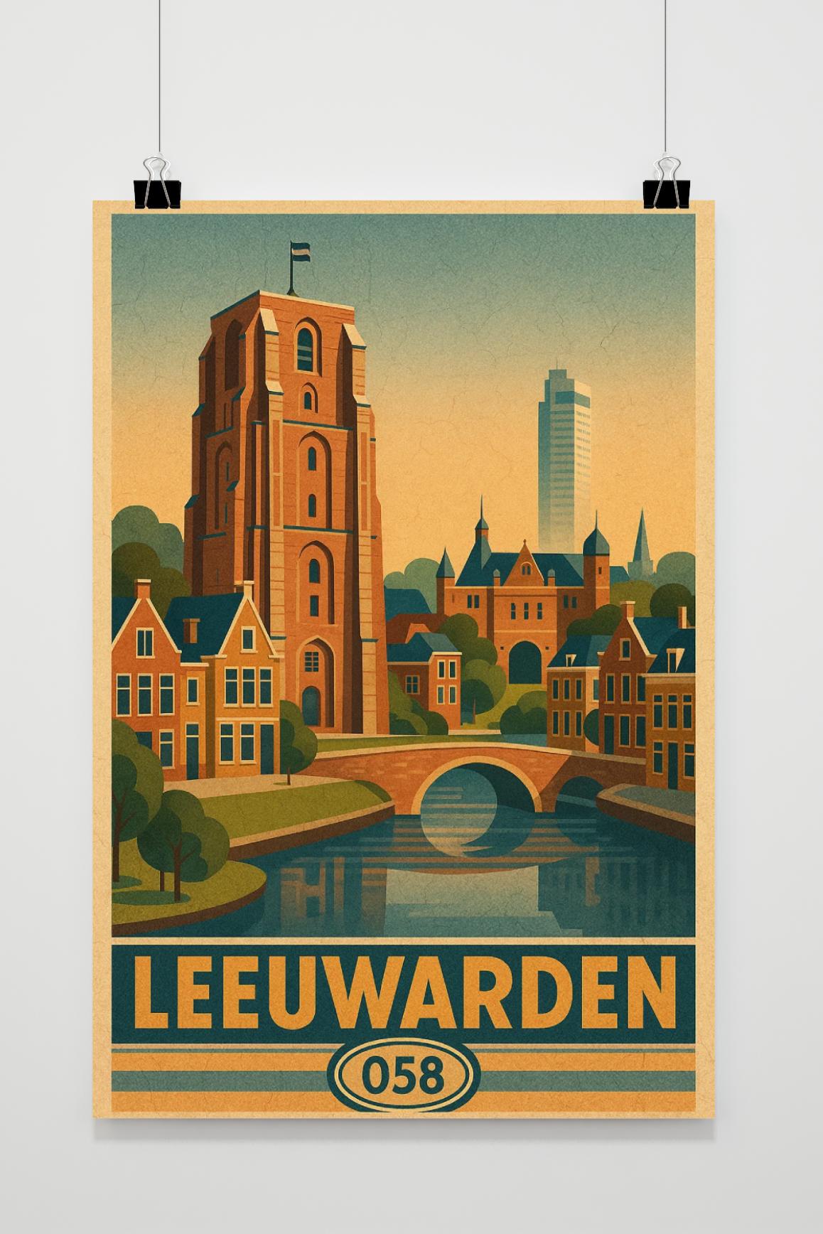 Leeuwarden Netherlands Vintage Text poster van 25 Artstreet