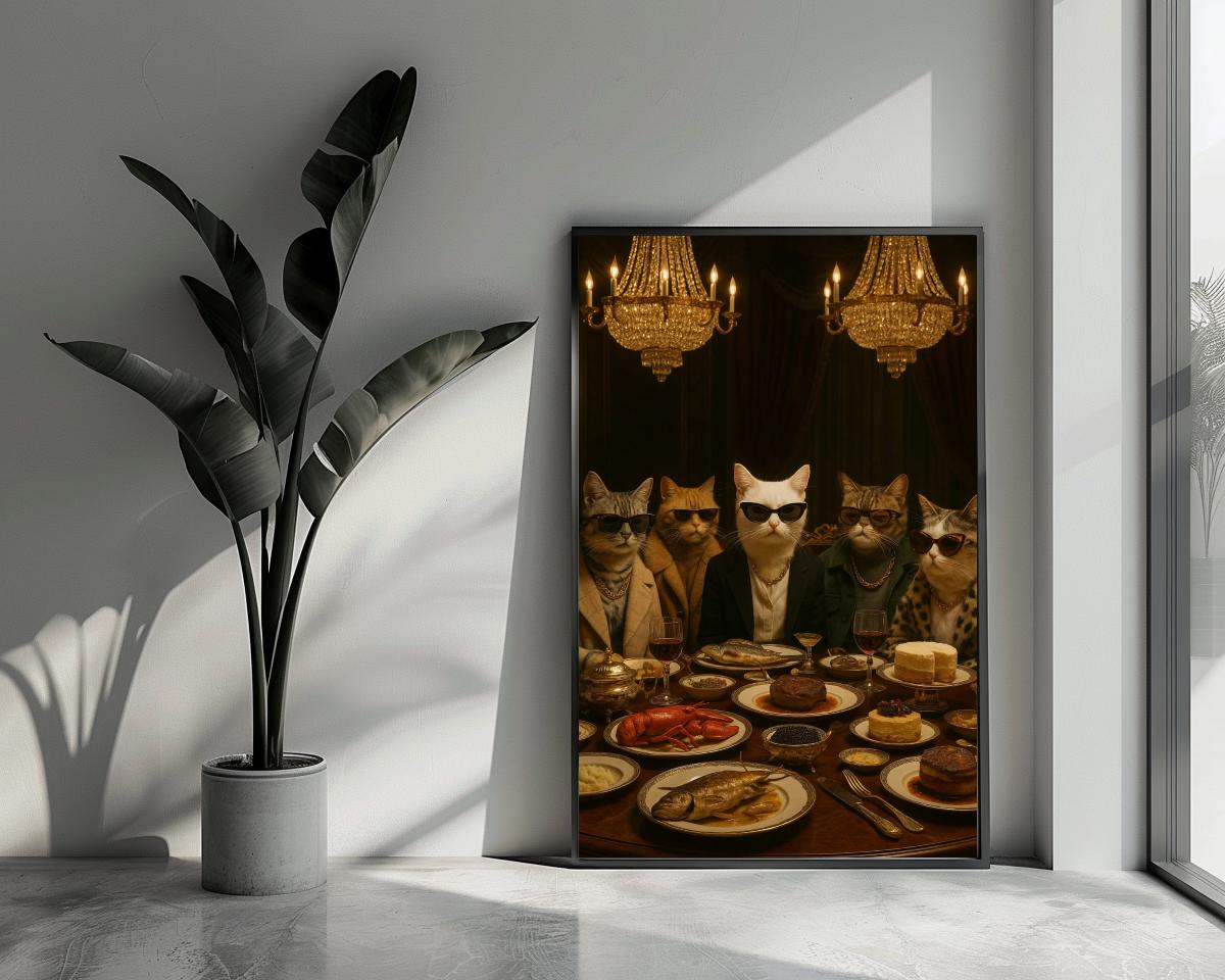 Cats Gangster Food poster van 25 Artstreet