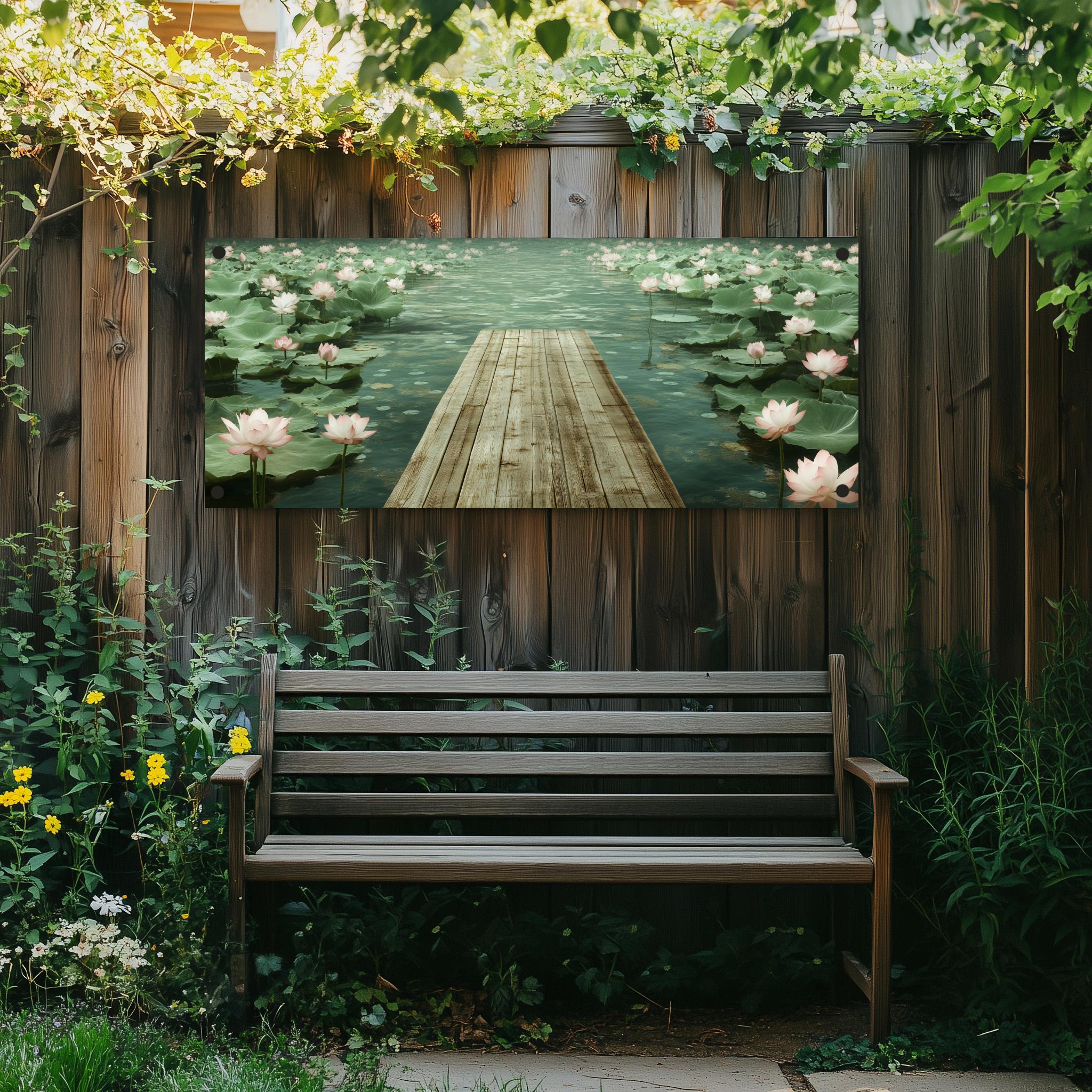 Tuinposter Lotus sfeerbeeld 1