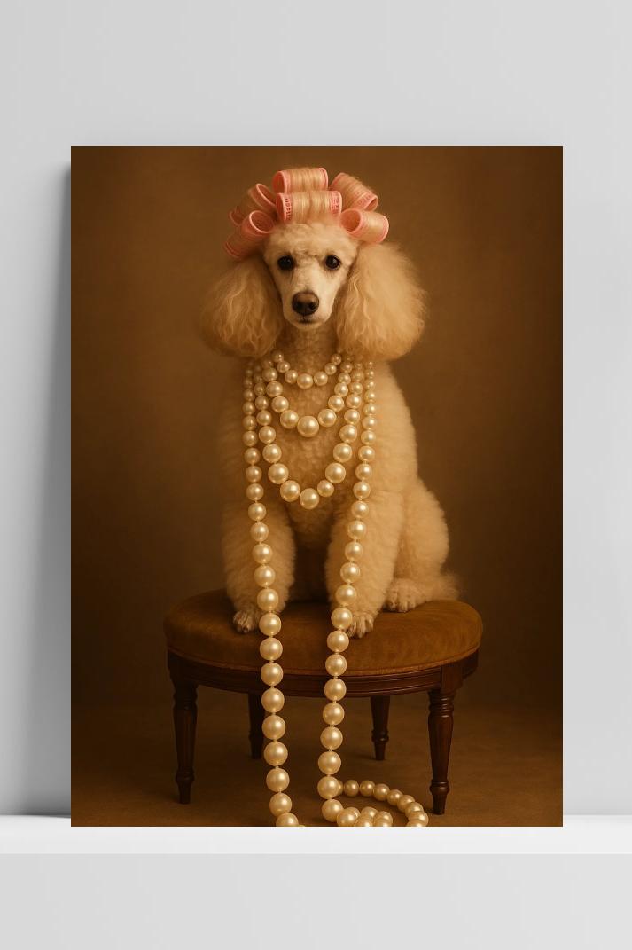 Poodle Pearl Necklace poster van 25 Artstreet