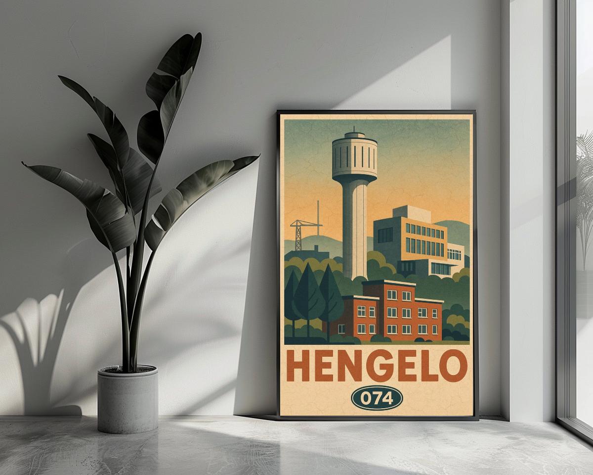 Hengelo Text Vintage poster van 25 Artstreet