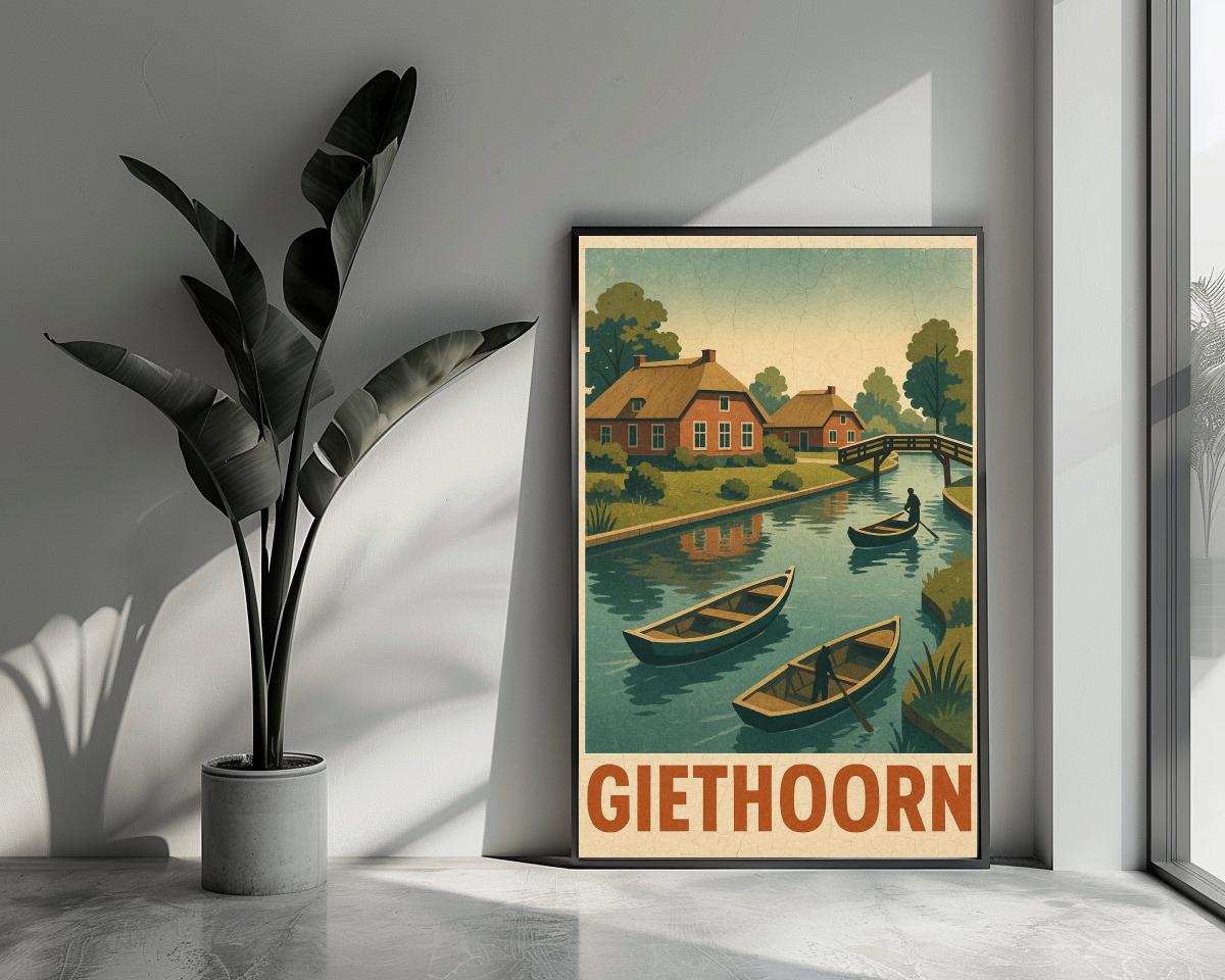 Giethoorn Text Vintage poster van 25 Artstreet