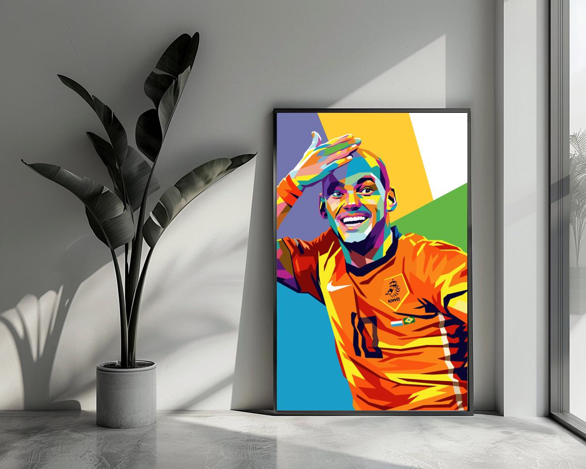 Wesley Sneijder Pop Art poster van 25 Artstreet