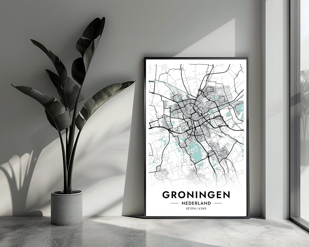 Groningen Blauw poster van 25 Artstreet