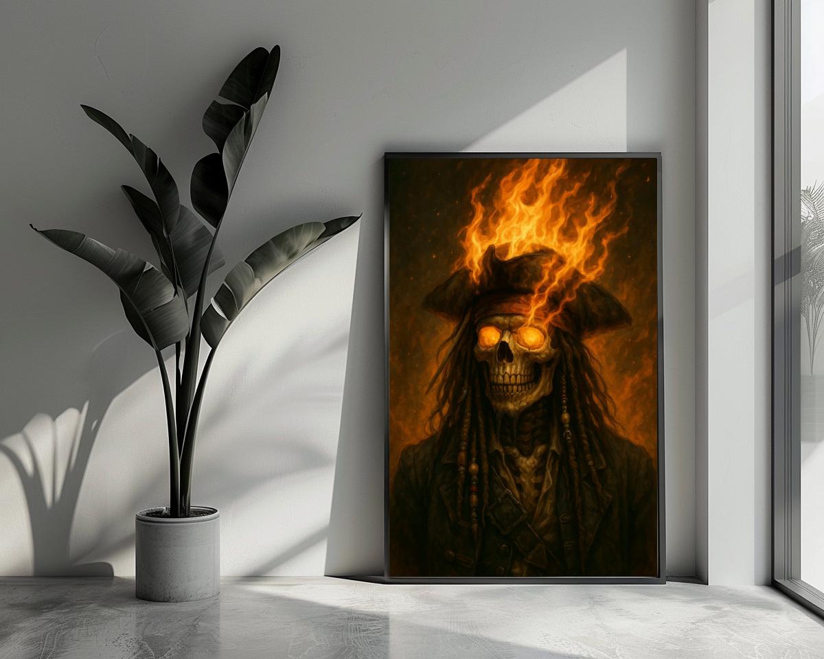 Fire Skull Pirate poster van 25 Artstreet
