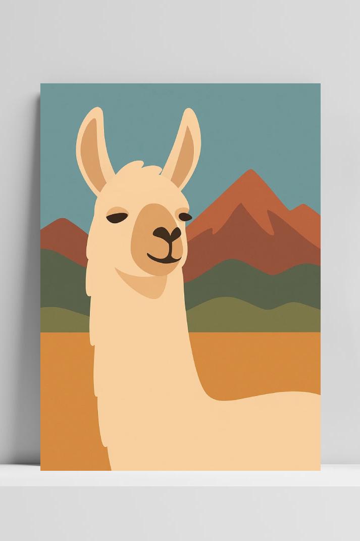 Llama Art op 3mm aluminium dibond