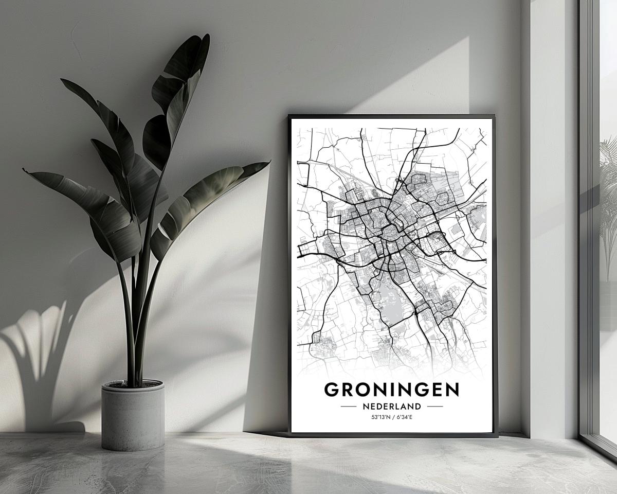 Groningen Wit poster van 25 Artstreet