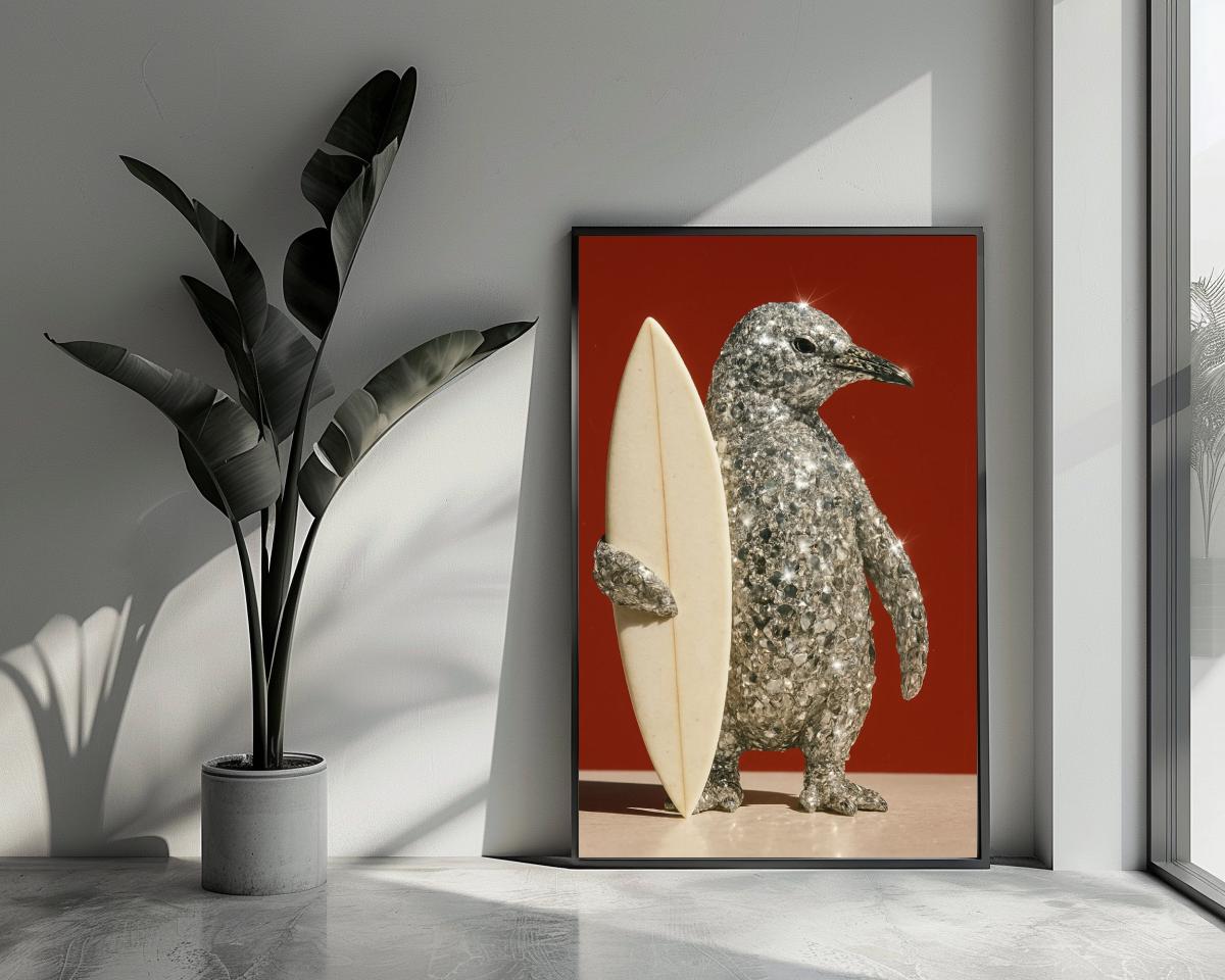 Penguin Diamond Surf poster van 25 Artstreet