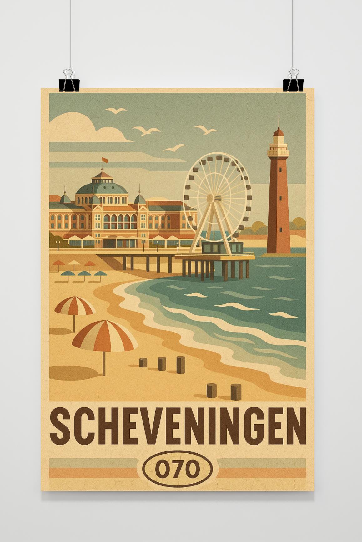 Scheveningen Netherlands Vintage Text poster van 25 Artstreet