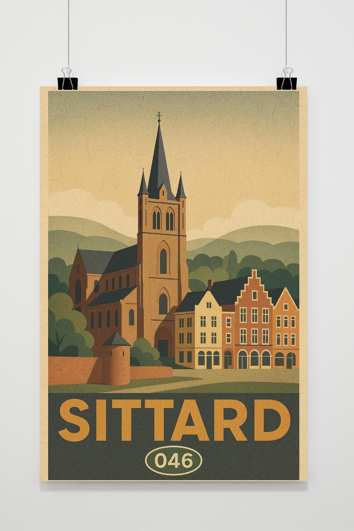 Sittard Netherlands Vintage Text poster van 25 Artstreet