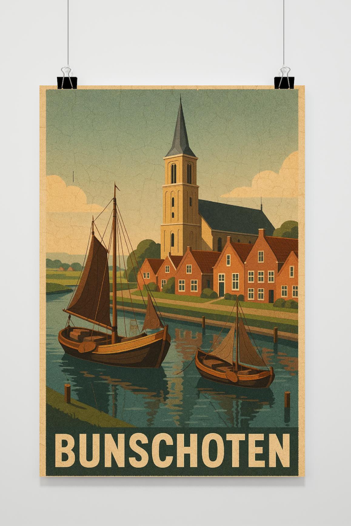 Bunschoten Text Vintage poster van 25 Artstreet