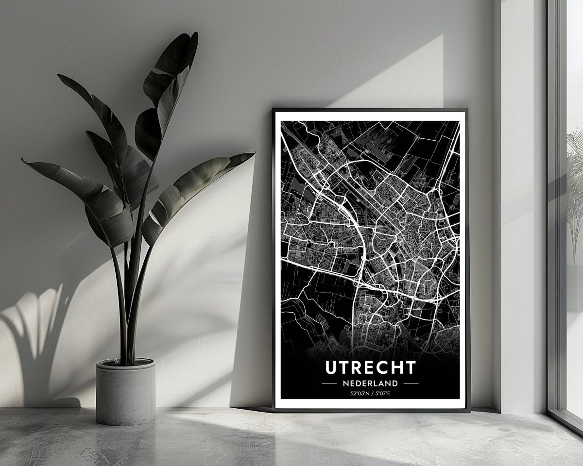 Utrecht Zwart poster van 25 Artstreet