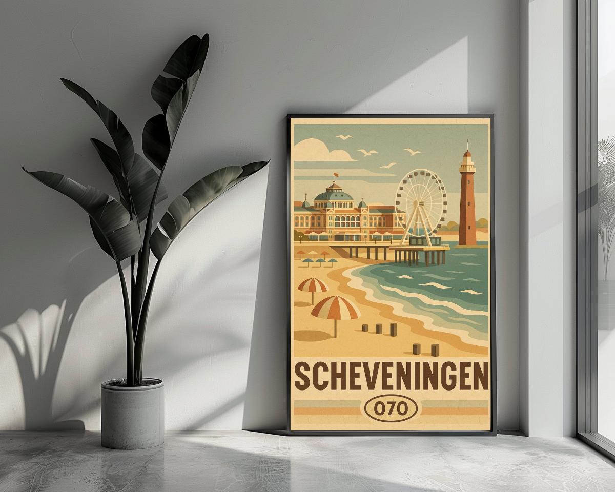 Scheveningen Netherlands Vintage Text poster van 25 Artstreet