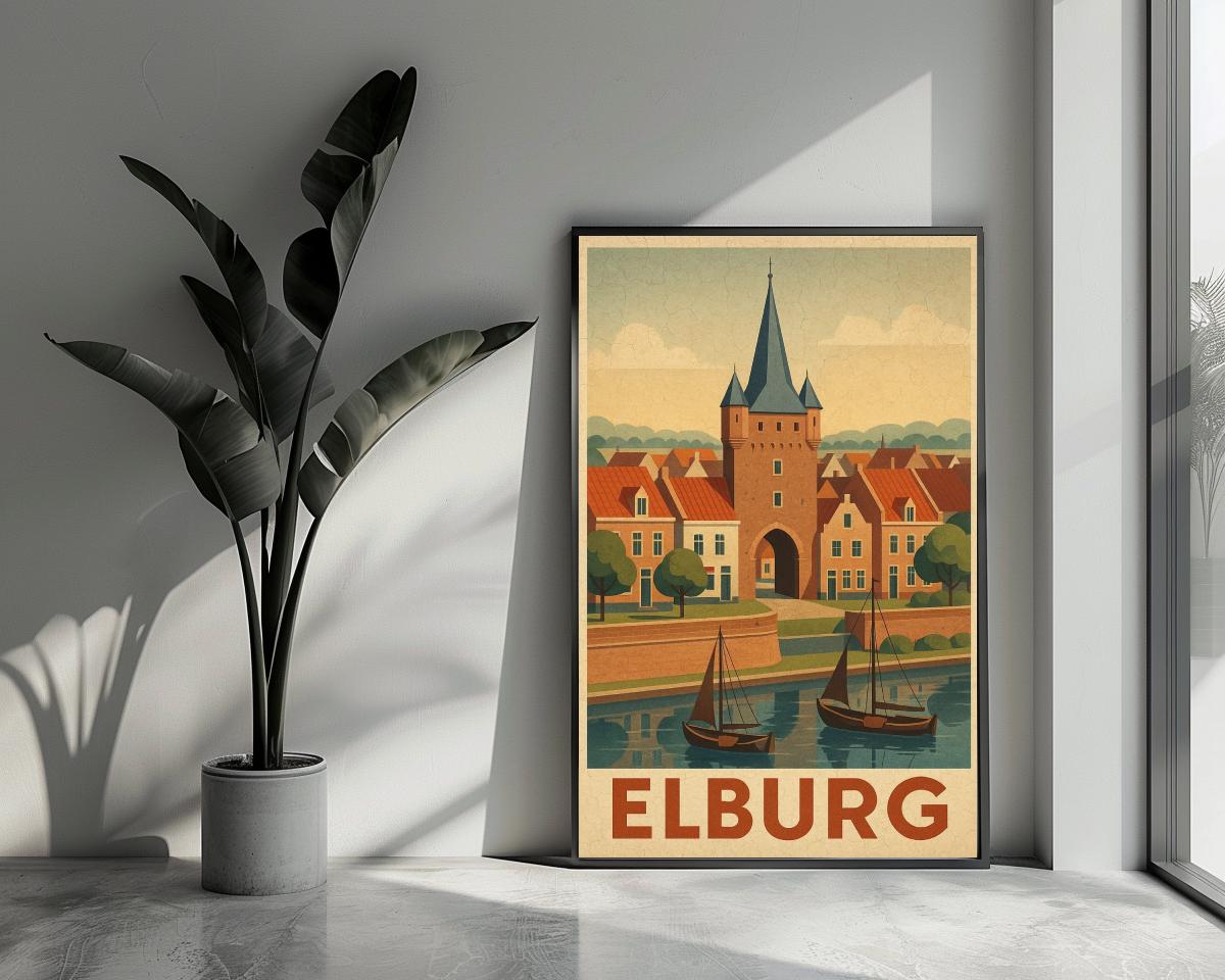 Elburg Text Vintage poster van 25 Artstreet