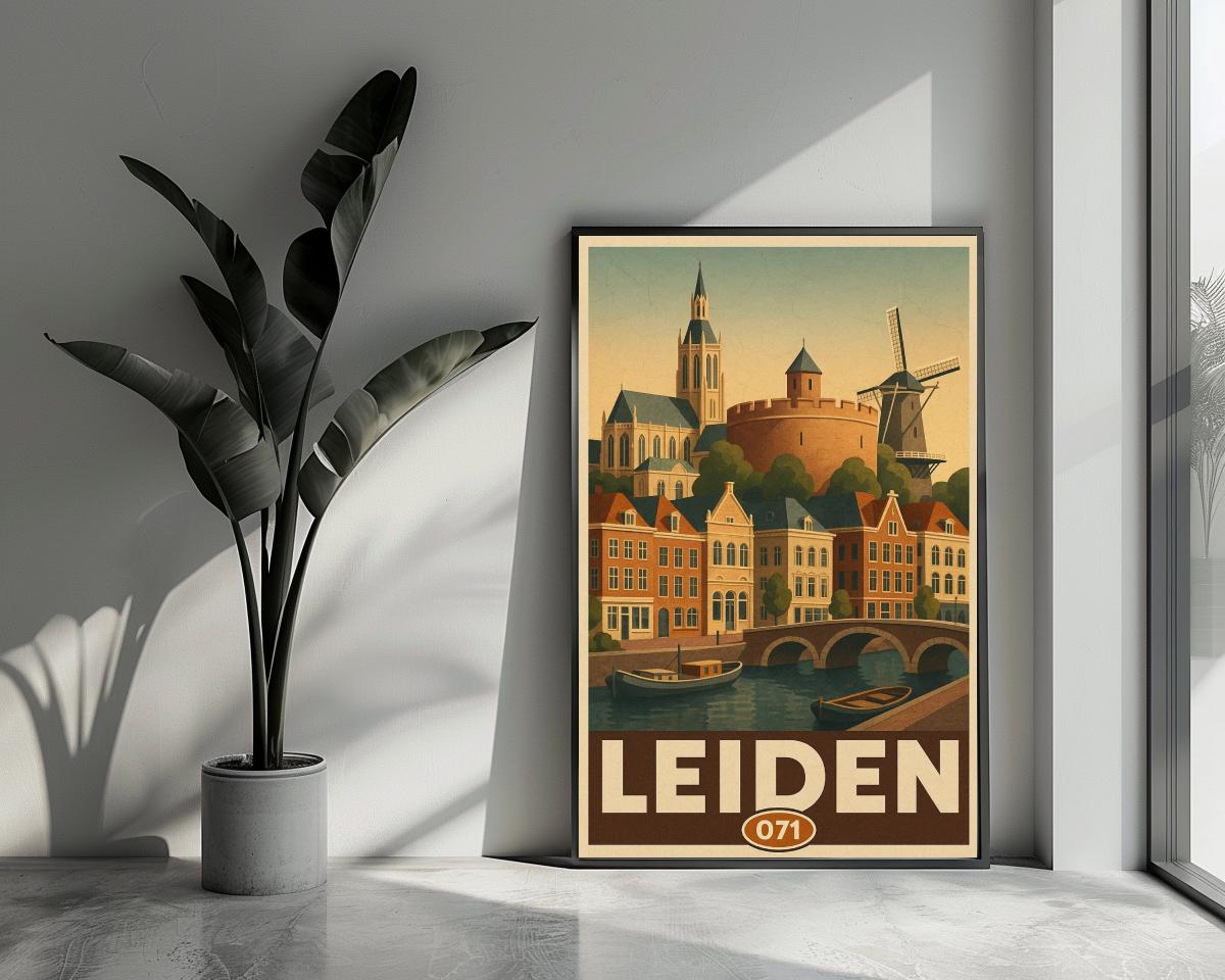 Leiden Netherlands Vintage Text poster van 25 Artstreet
