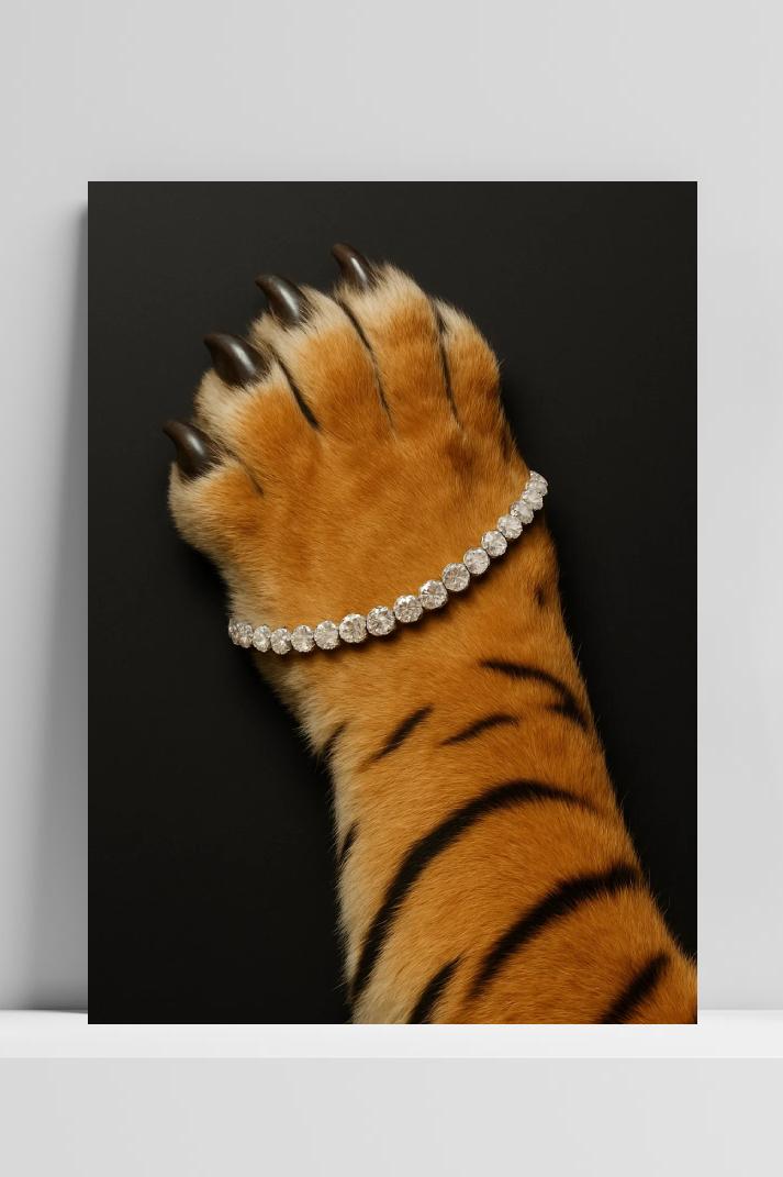 Tiger Jewelry Diamonds op 3mm aluminium dibond