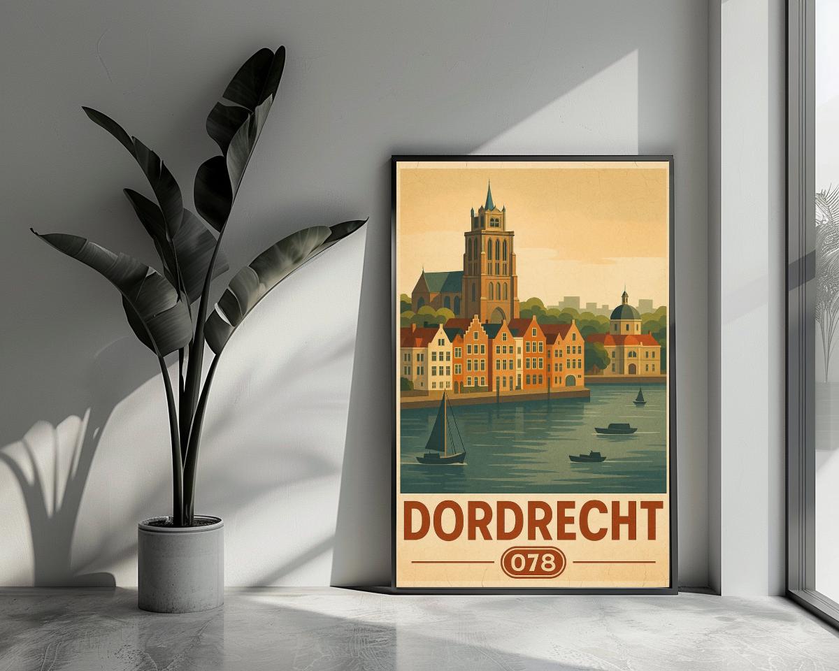Dordrecht Text Vintage poster van 25 Artstreet