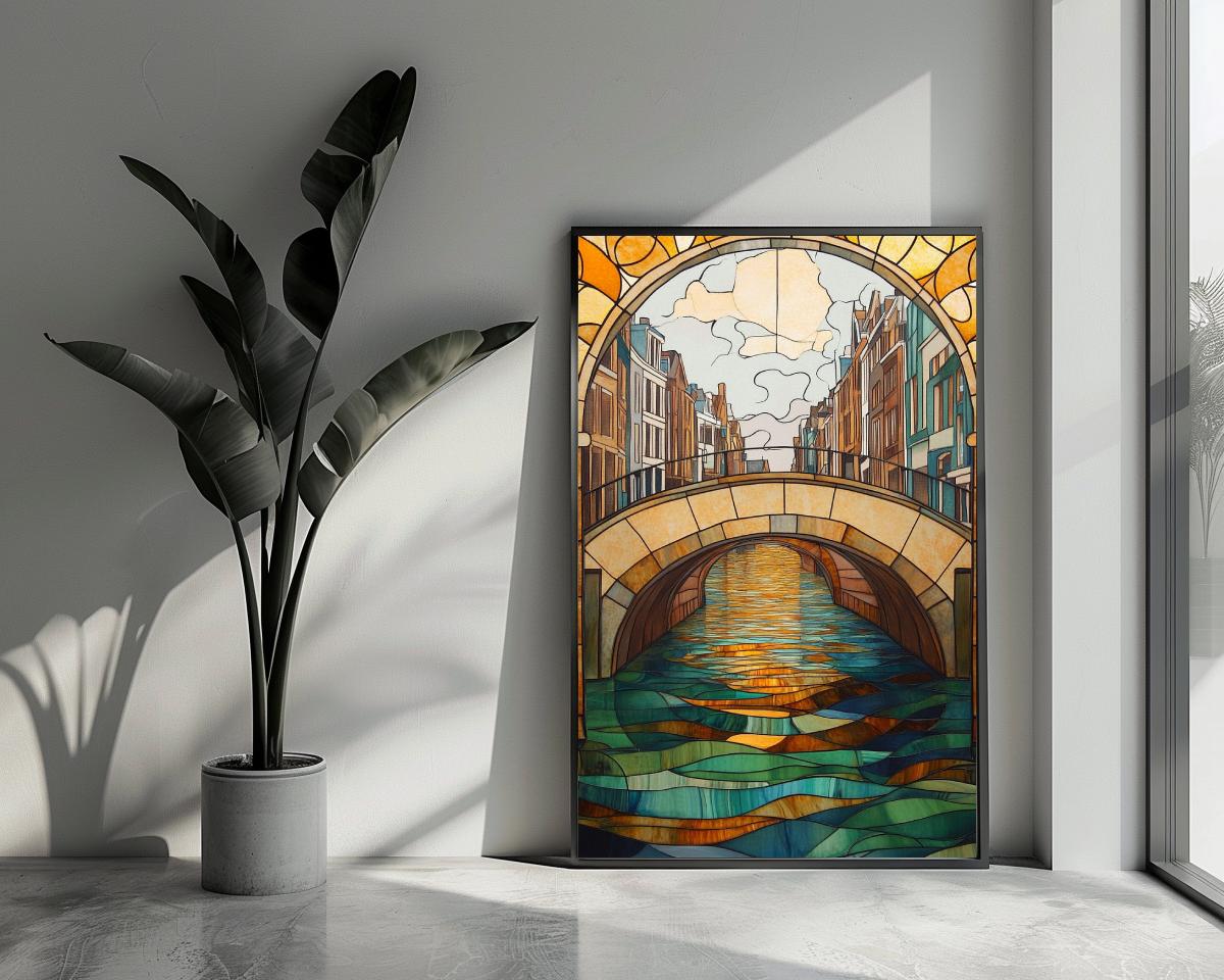 Dutch Canal Mosaic Amsterdam poster van 25 Artstreet