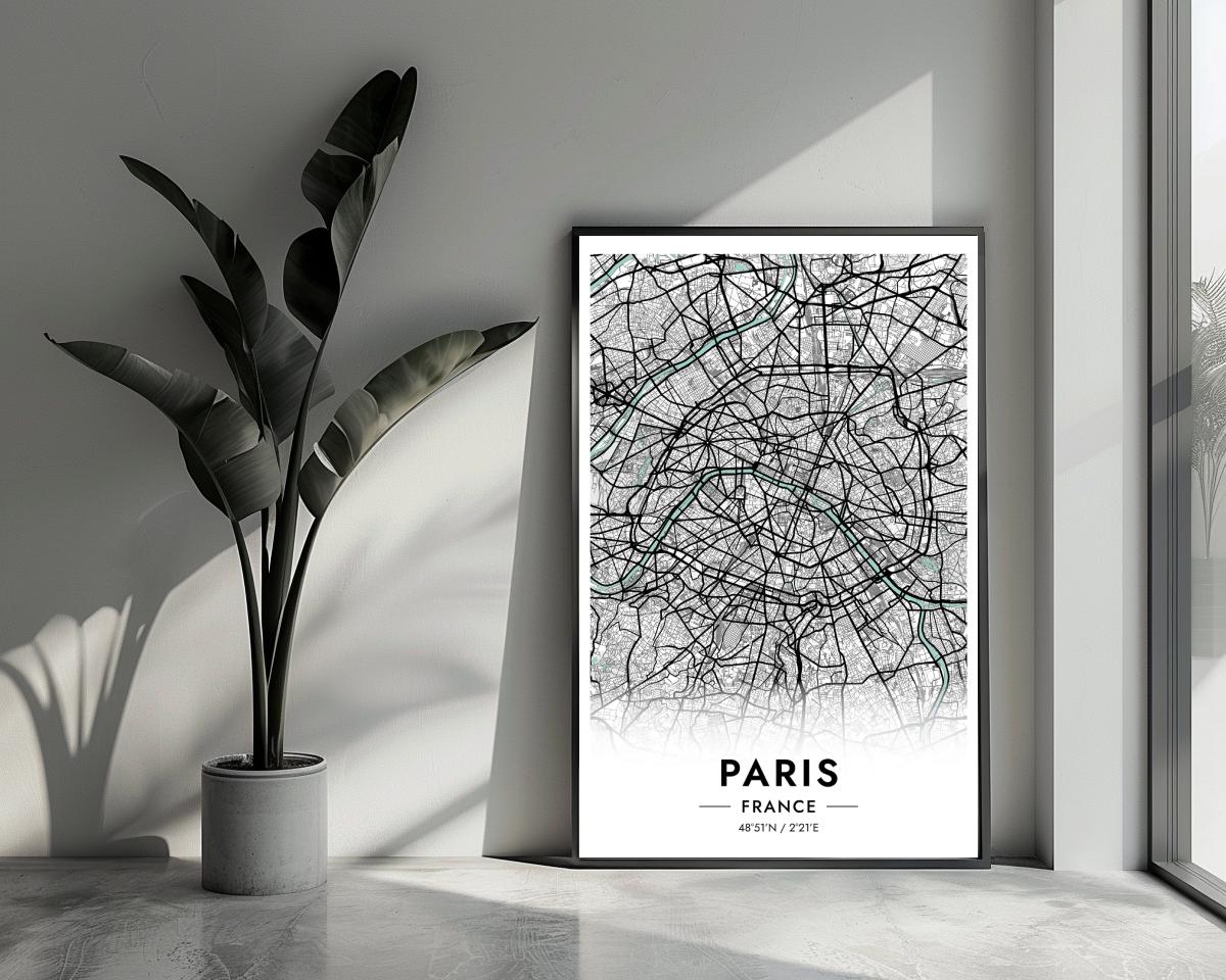 Paris France Blue poster van 25 Artstreet