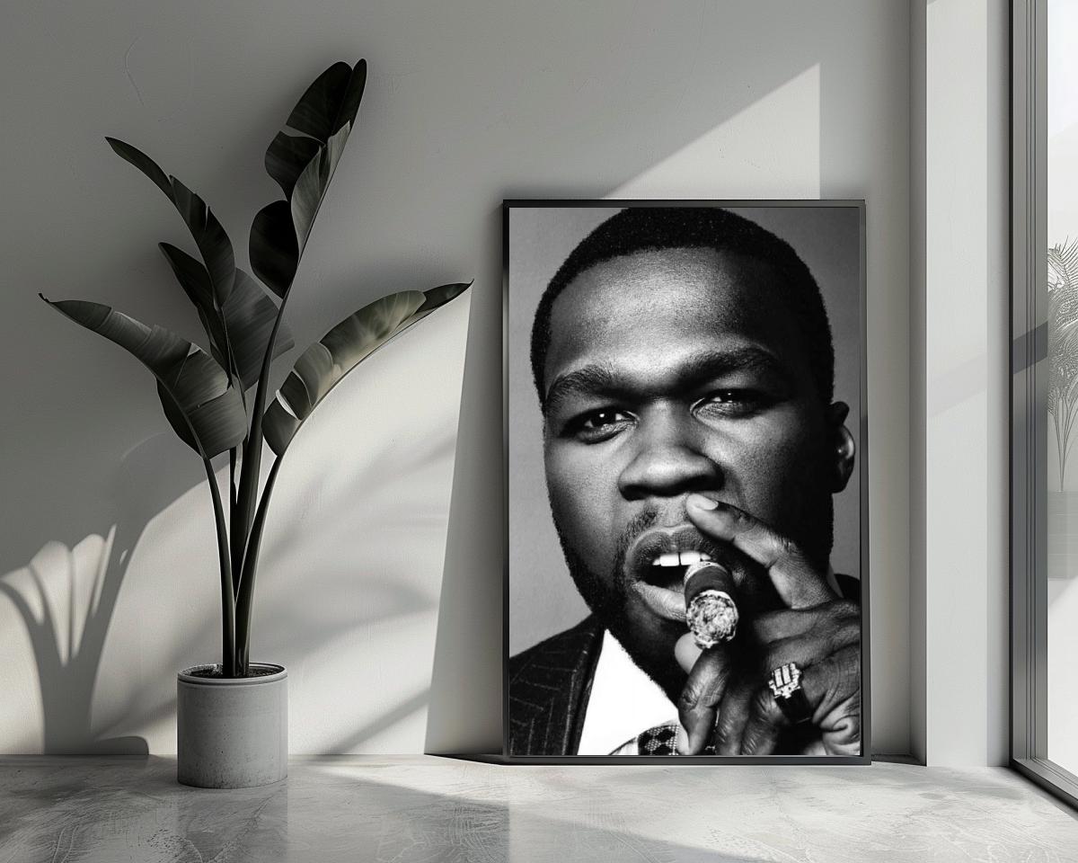 50 Cent Cigar B&W poster van 25 Artstreet