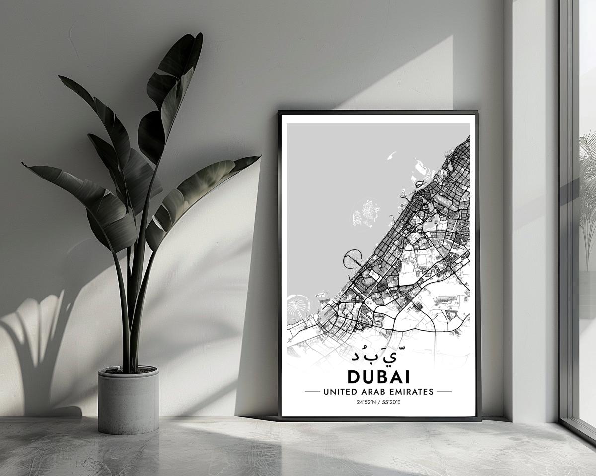 Dubai UAE White poster van 25 Artstreet