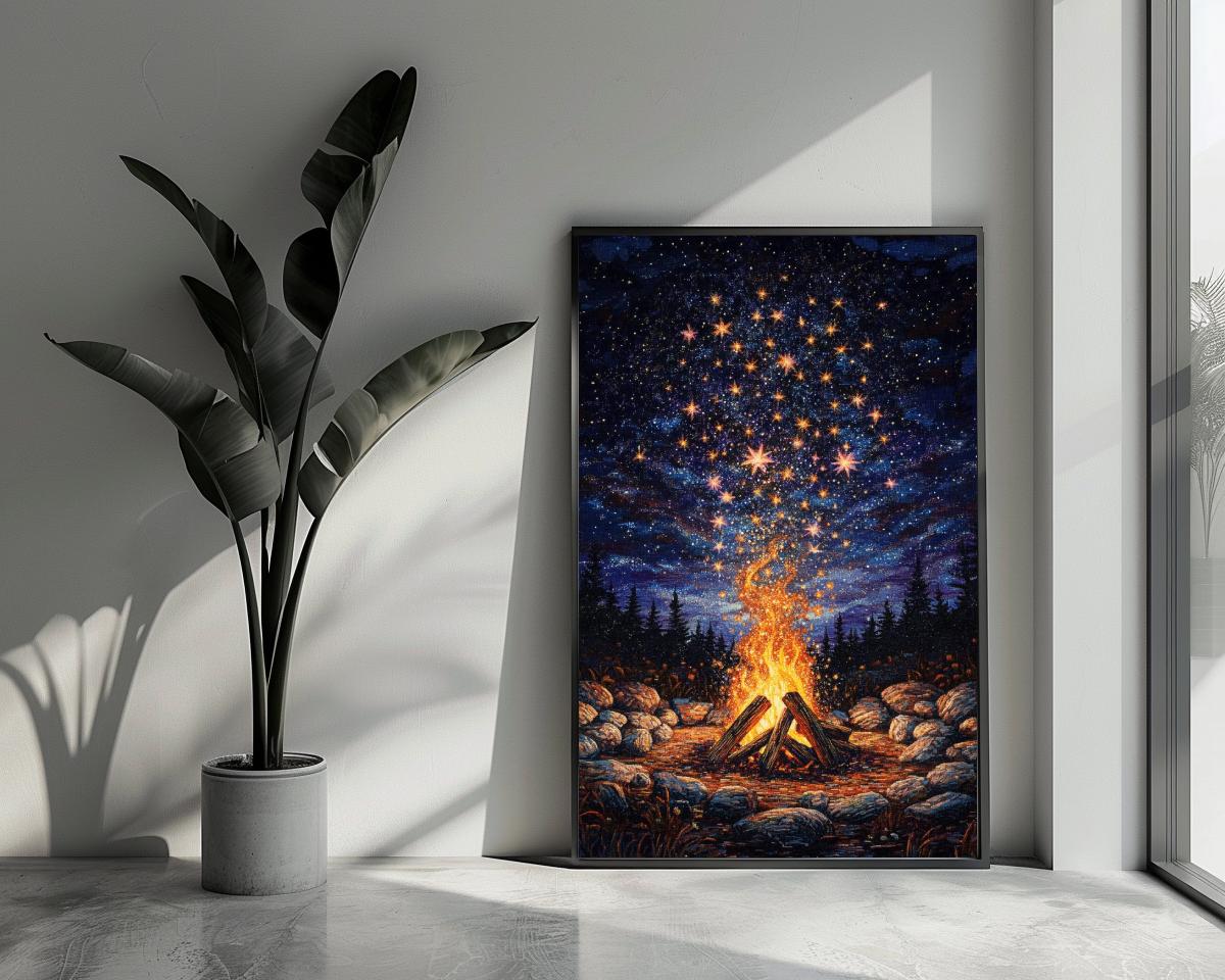 Campfire Starry Night poster van 25 Artstreet