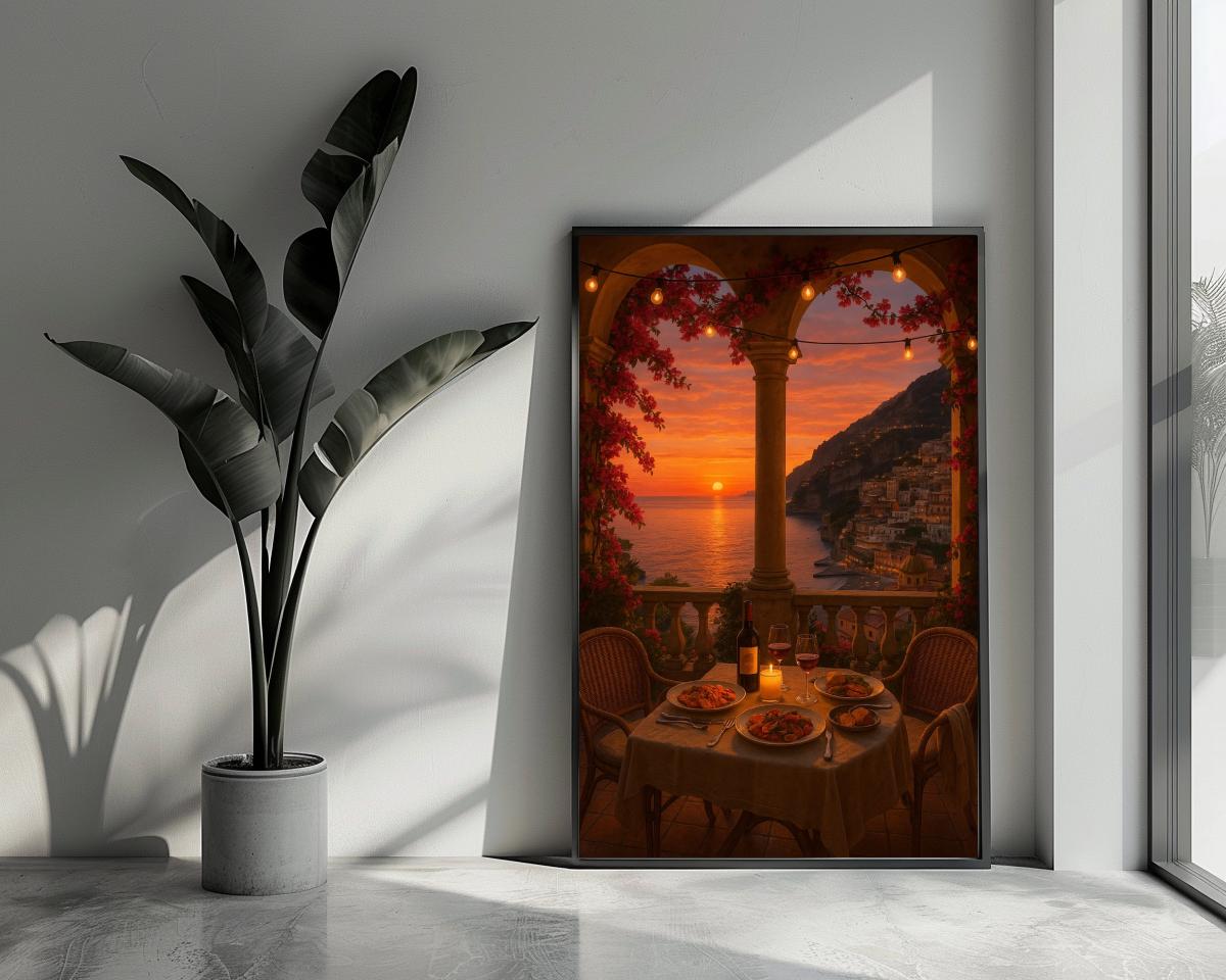 Dinner Date Amalfi Coast Italy poster van 25 Artstreet