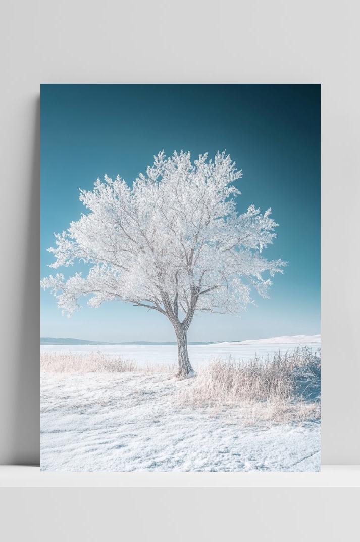 White Tree Snow Landscape poster van 25 Artstreet