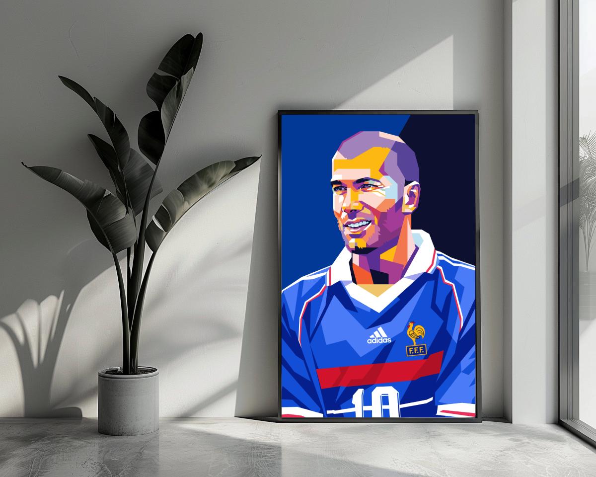 Zidane Blauw poster van 25 Artstreet