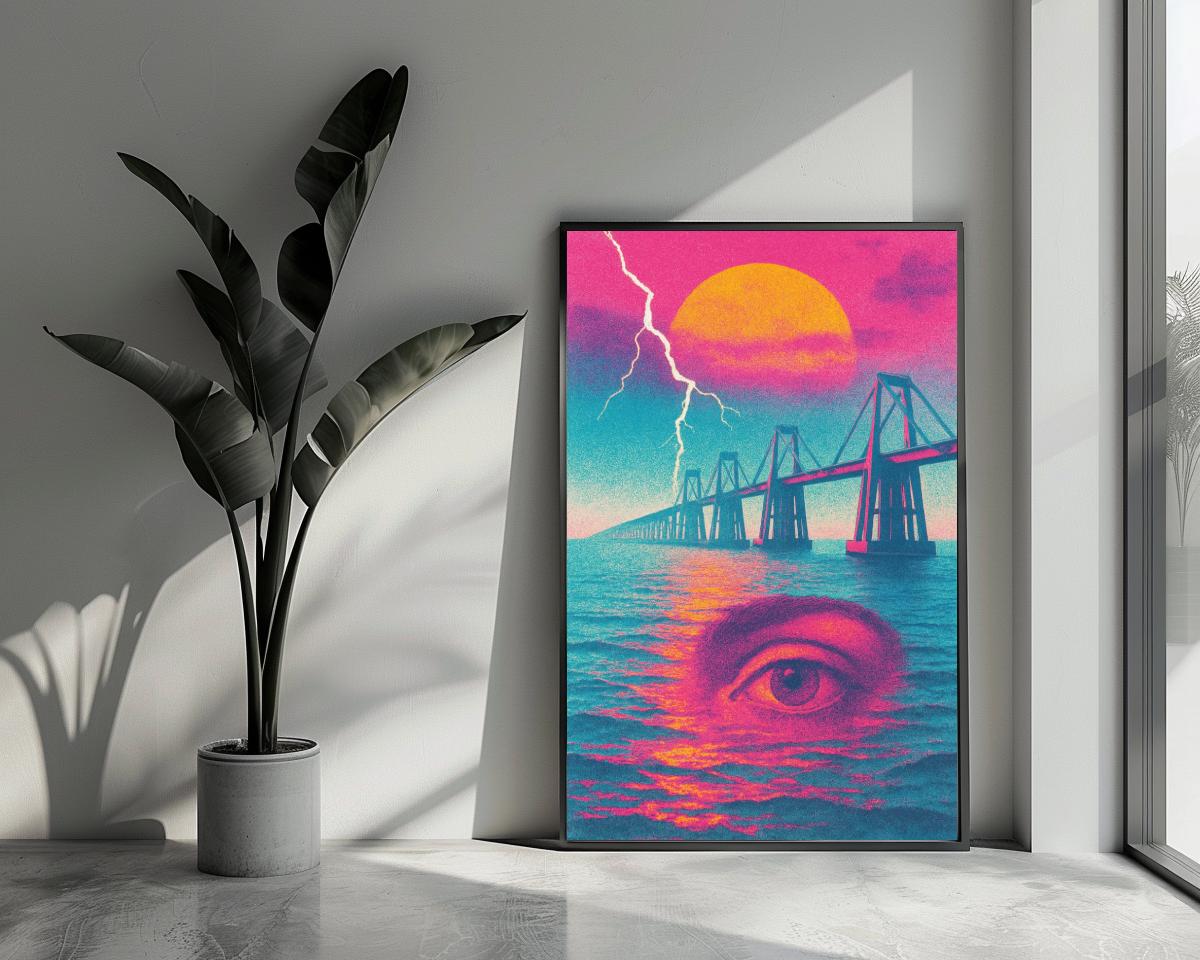 Eye Bridge Surreal Retro poster van 25 Artstreet