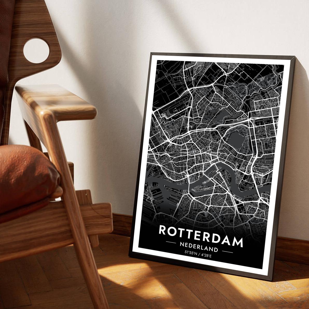 Rotterdam Zwart poster sfeerbeeld 1