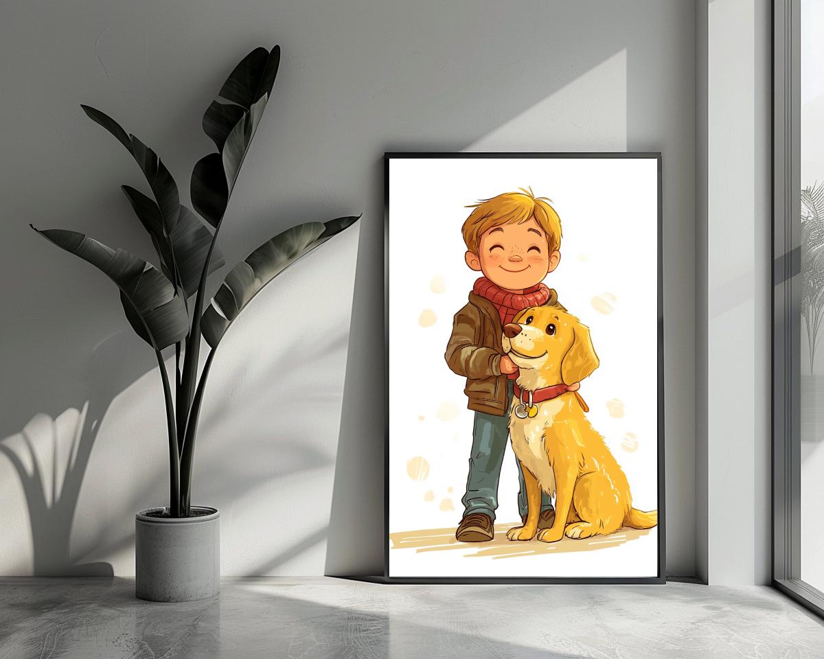 Boy Dog Cartoon poster van 25 Artstreet