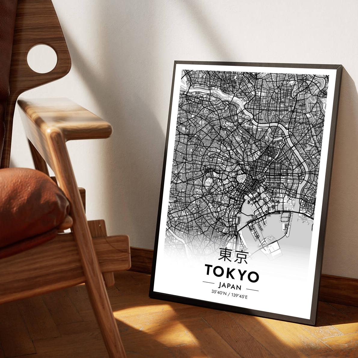 Tokyo Japan White poster sfeerbeeld 1