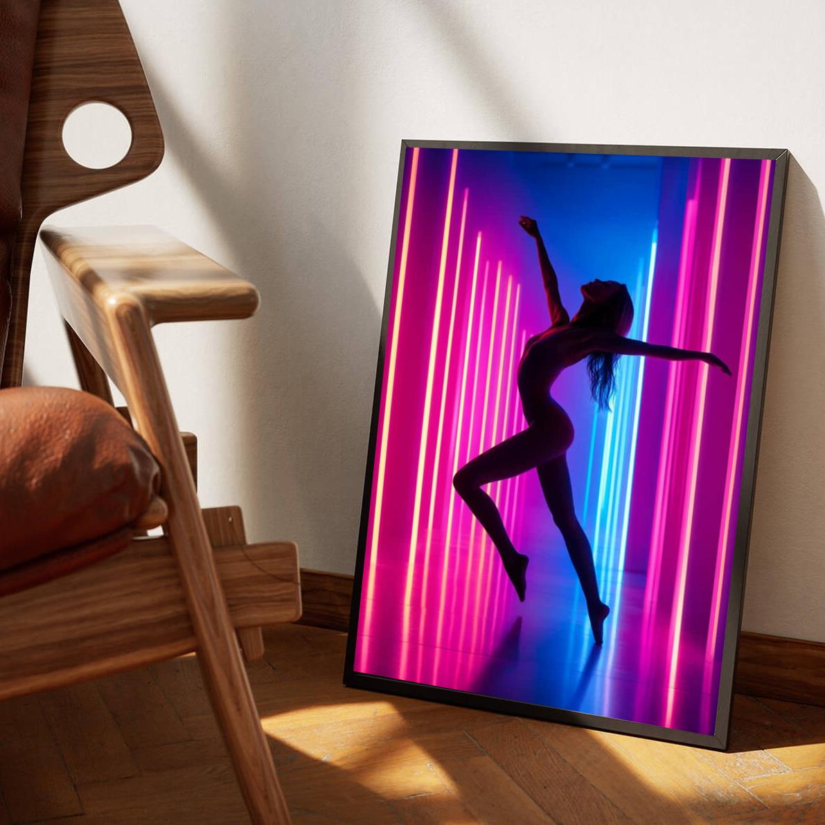Woman Dance Neon poster van 25 Artstreet