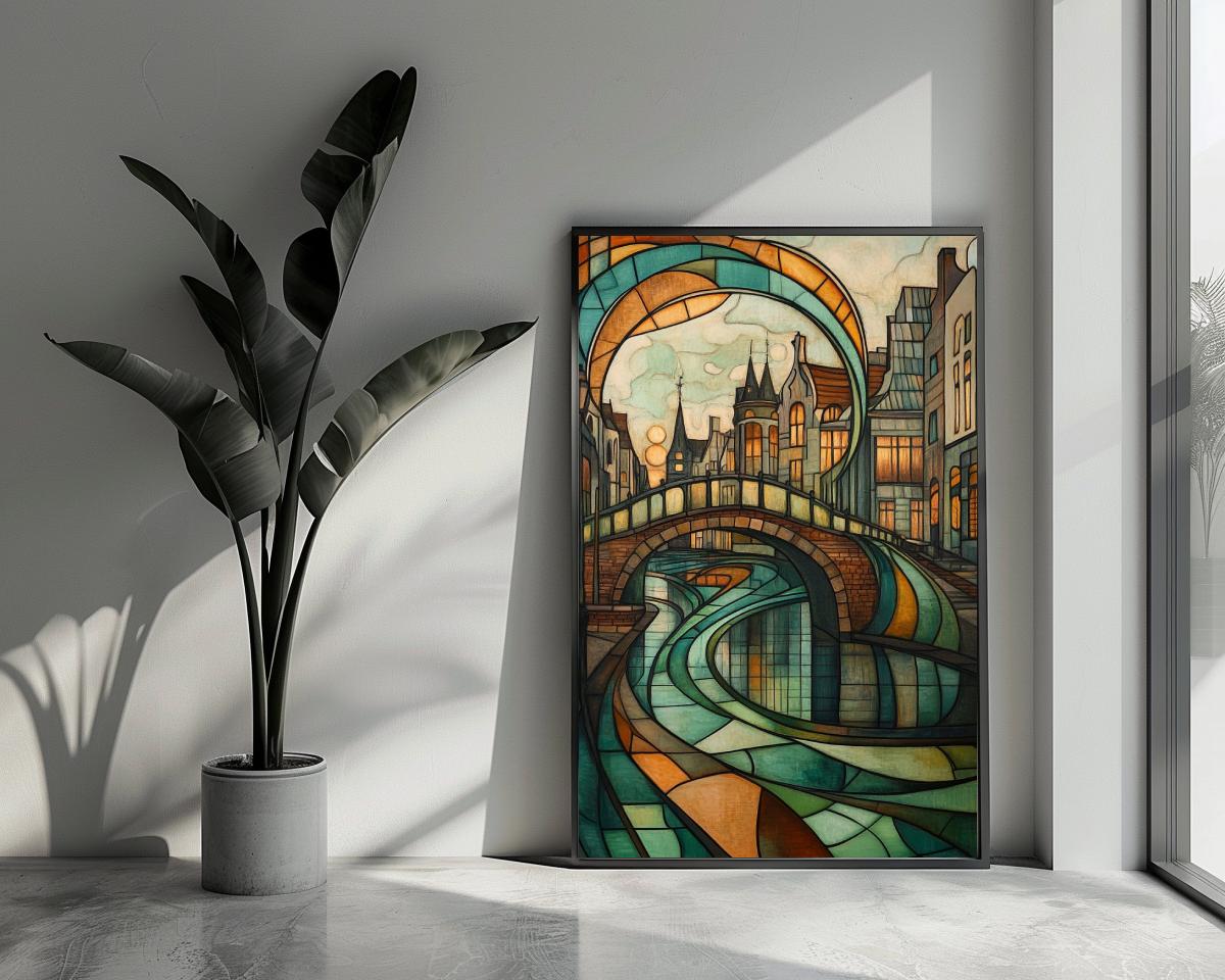 Dutch Canal Mosaic Amsterdam poster van 25 Artstreet