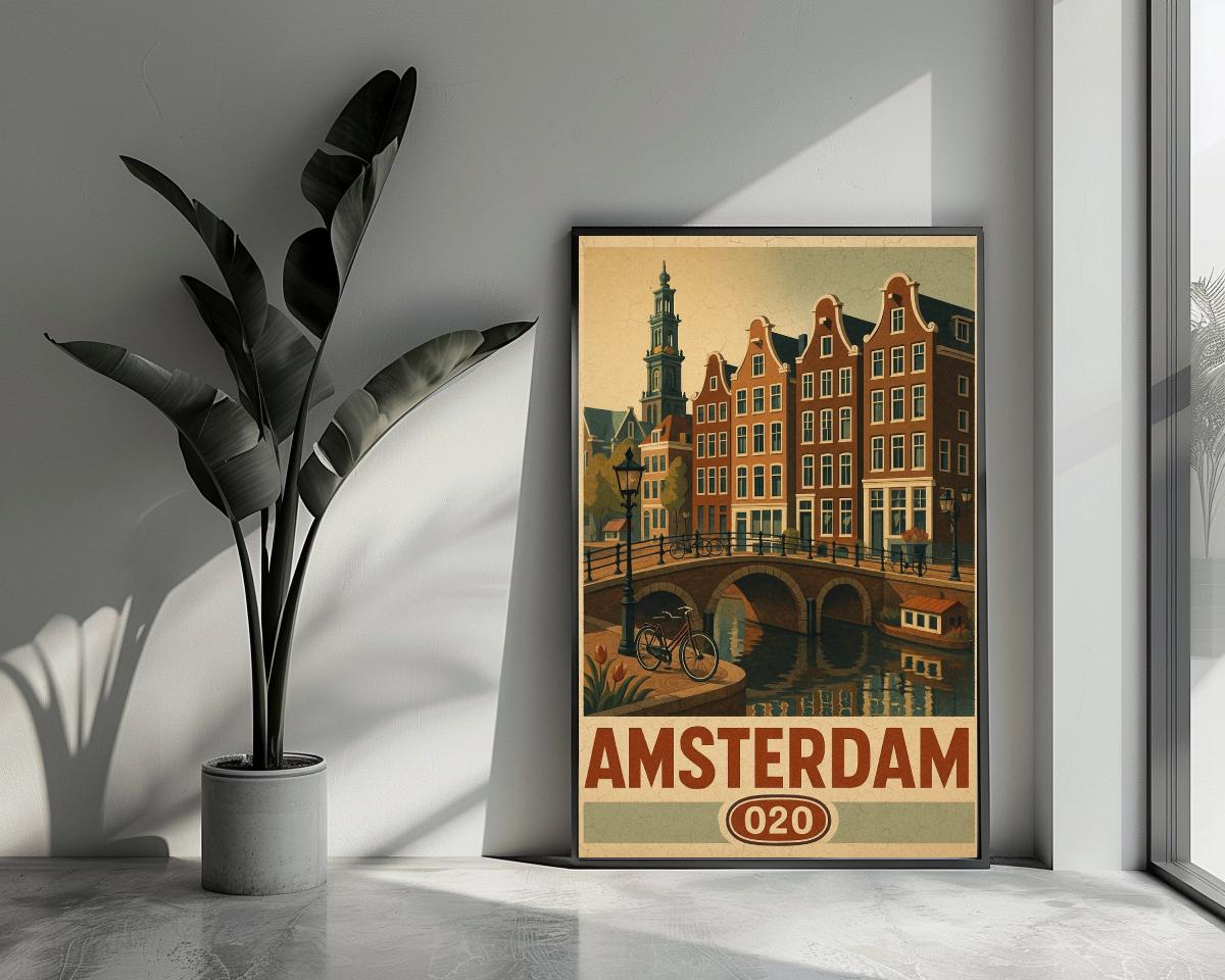 Amsterdam Netherlands Vintage Text poster van 25 Artstreet