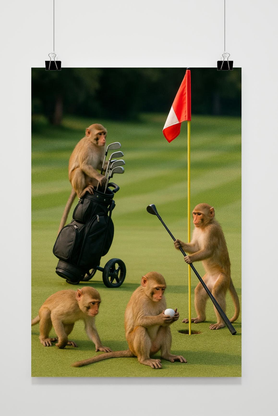 Monkey Golf poster van 25 Artstreet