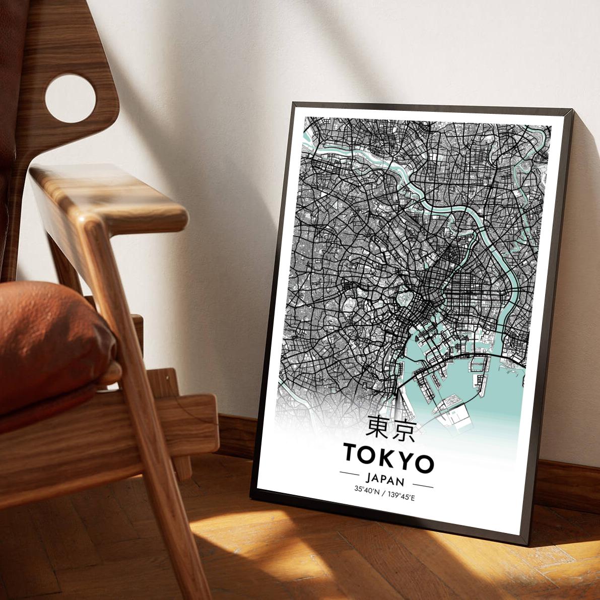 Tokyo Japan Blue poster sfeerbeeld 1