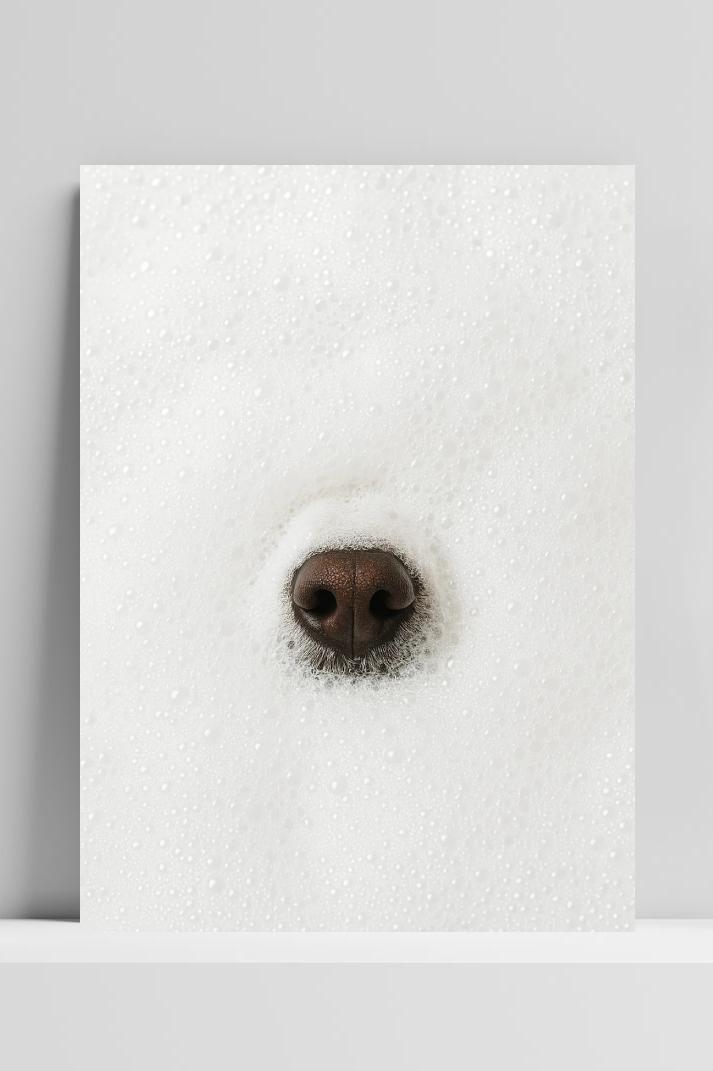 Dog Nose Bubbles op 3mm aluminium dibond